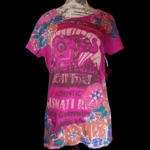 NWT Lucky Brand Women's Pink Elephant Graphic T-Shirt, Size L